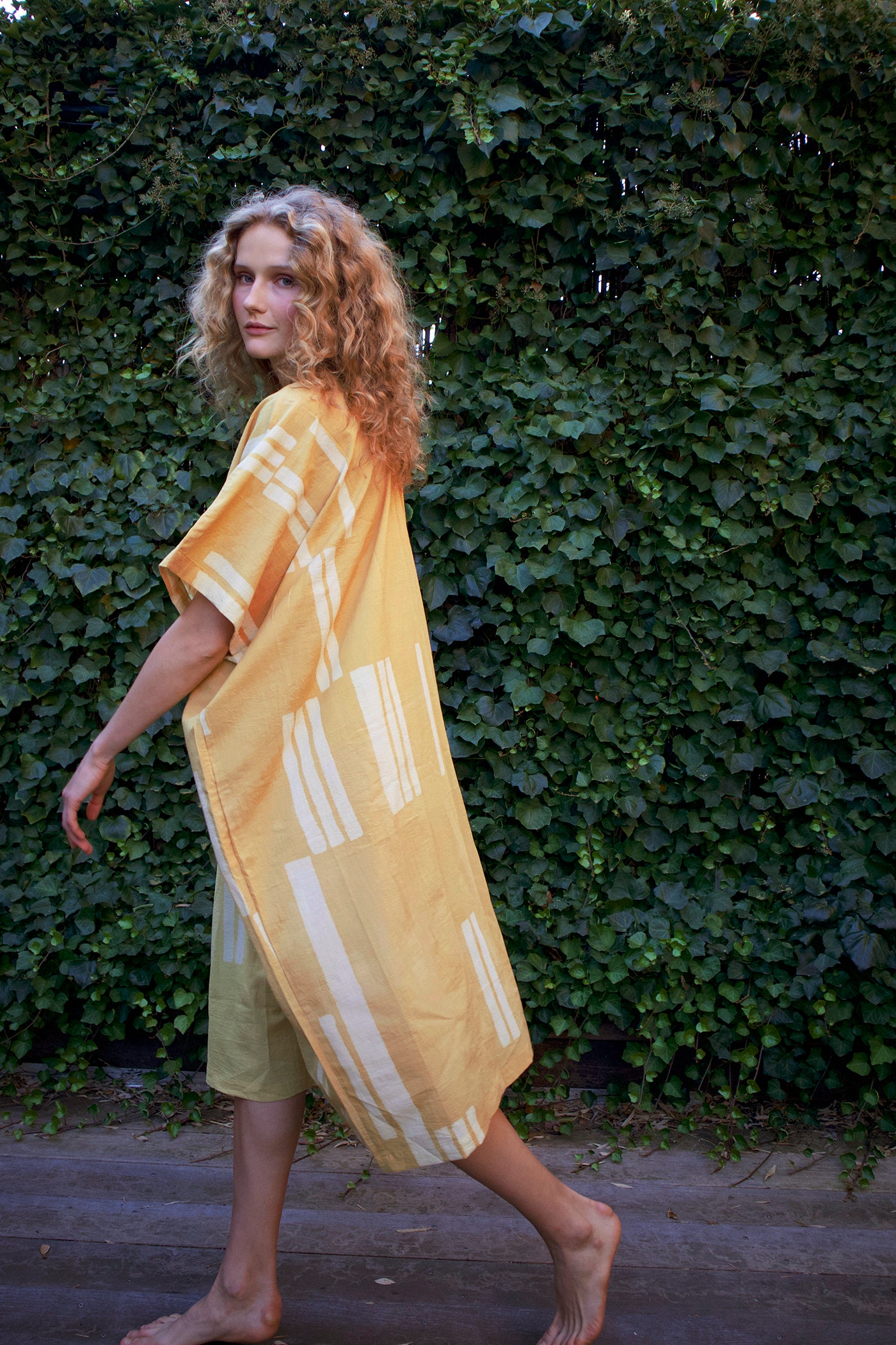 Cocoon dress - Coded line Yellow